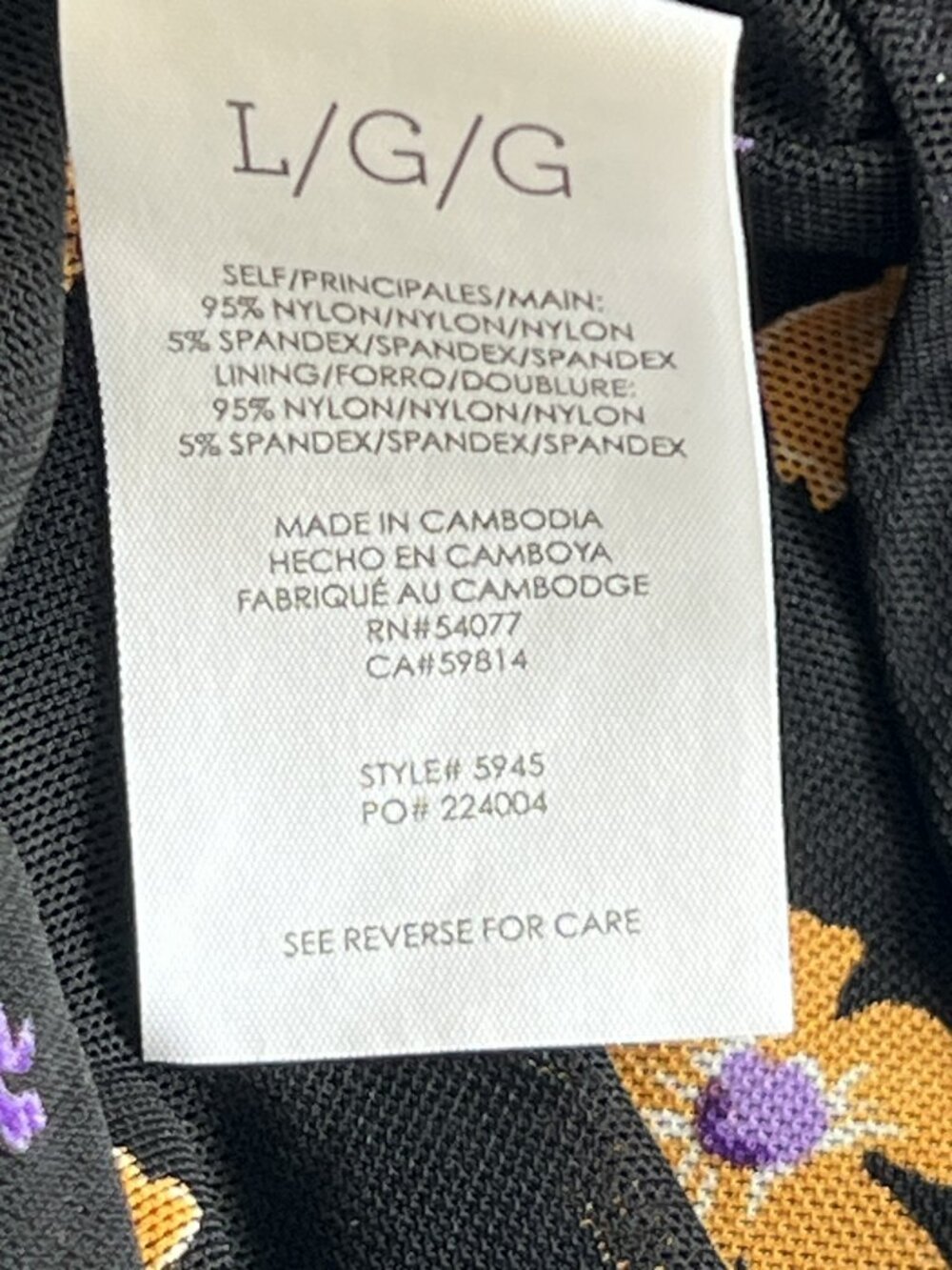CAbi Debut Dress Fiesta Floral Wrap Dress Sz L Style 5945 Black Orange - Picture 8 of 9